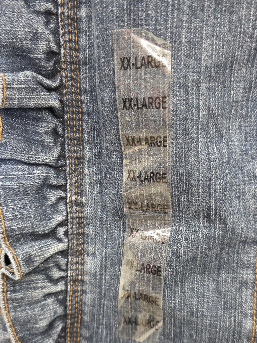 New With Tags RXB Denim Ruffled Button-Front Jacket - Blue - Picture 4 of 8